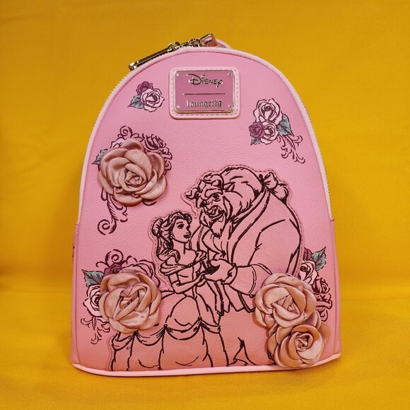 Loungefly Disney Princess Beauty and the Beast Pink Roses Belle Mini Backpack - Picture 11 of 11